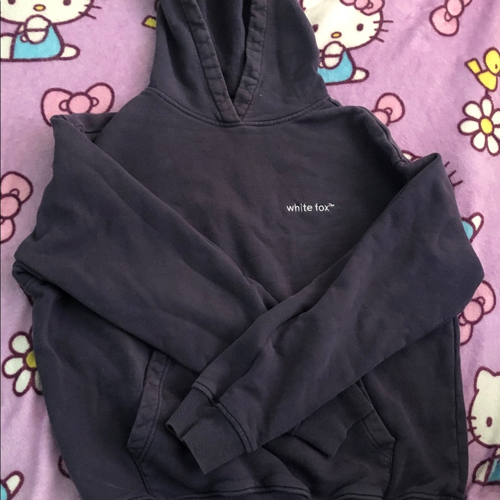 White Fox Navy Logo Hoodie